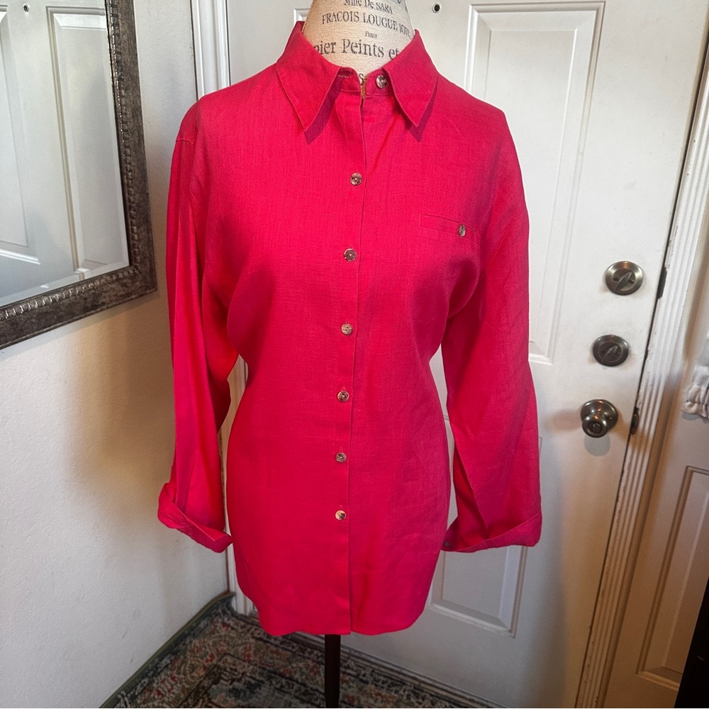 Raspberry Red Linen Tunic